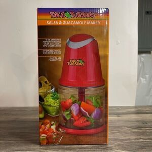 Nostalgia Taco Tuesday Salsa & Guacamole Maker 16oz 2-Speed Chopper.‎ Open Box.